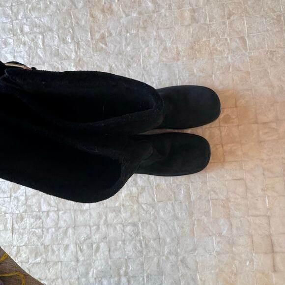 Jeffrey Campbell Trouble Buckle Boot Black Oiled Suede NEW tall boots sz 9 - Picture 8 of 12